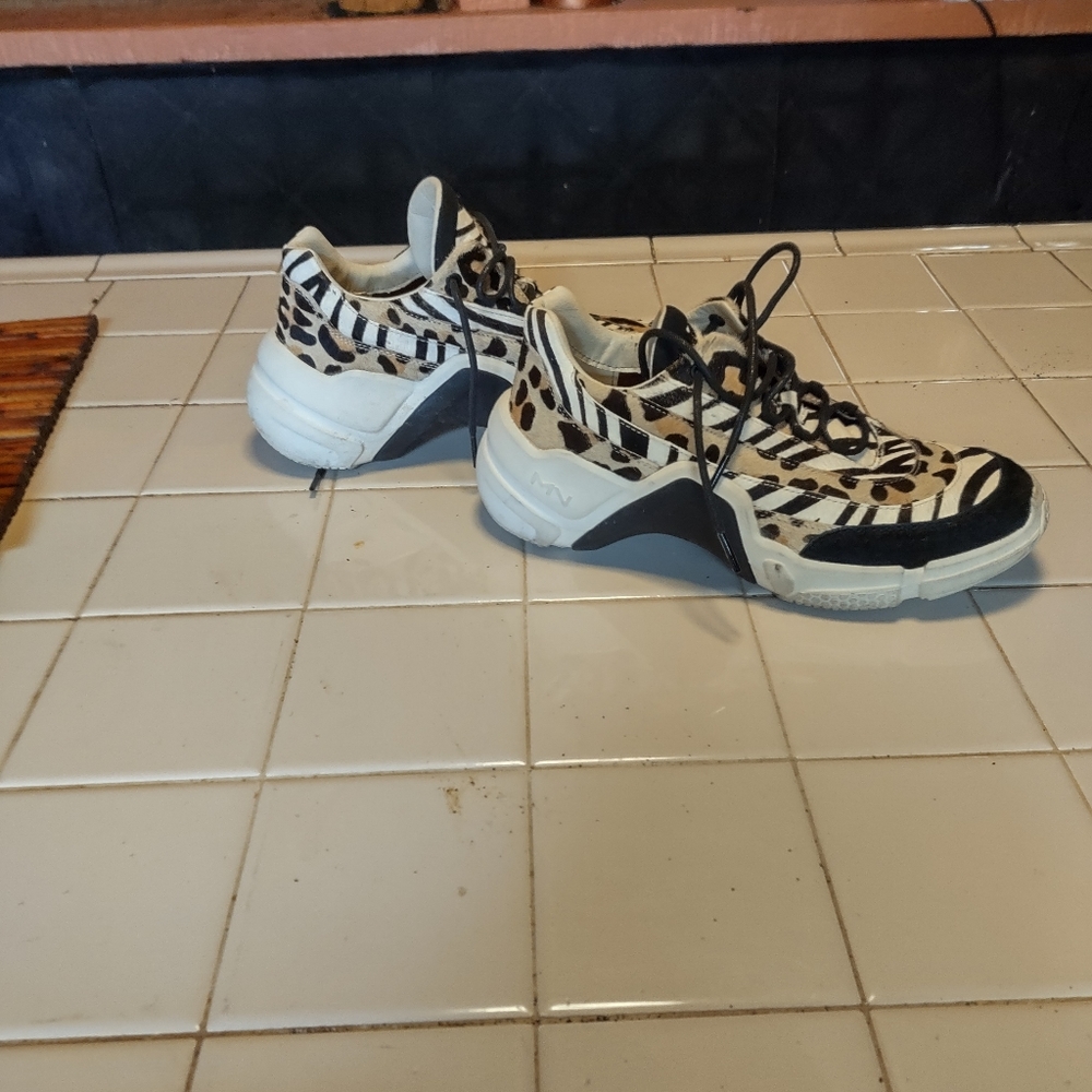 Mark Mason sneaker, new black, tan, zebra print